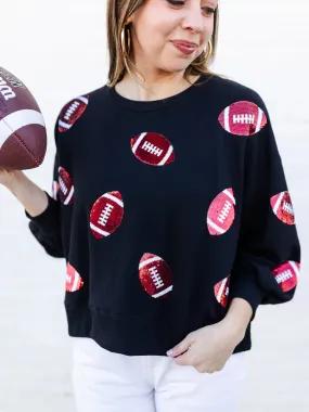 Millie Sweatshirt | Footballs Red   Black