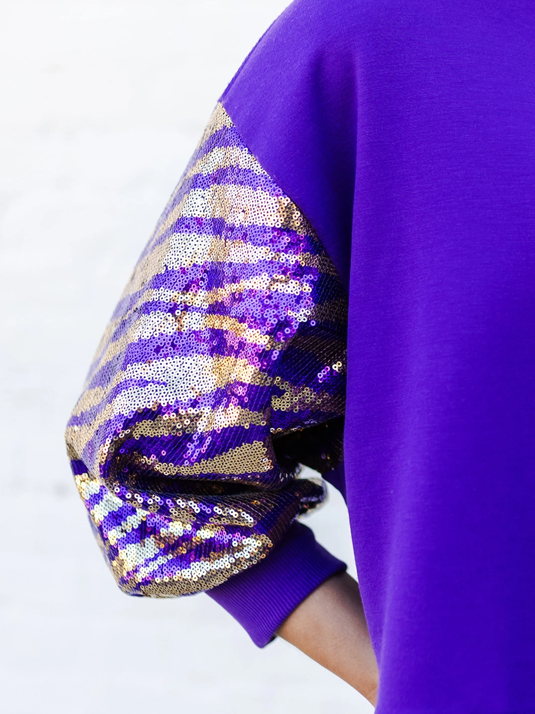 Millie Sweatshirt | Tiger Stripe Purple   Gold