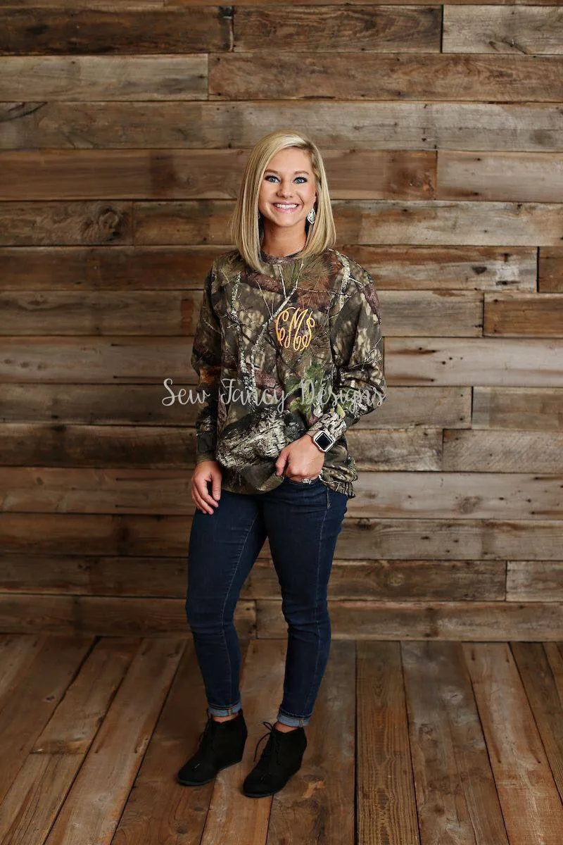 Monogrammed Long Sleeve Camo Shirt