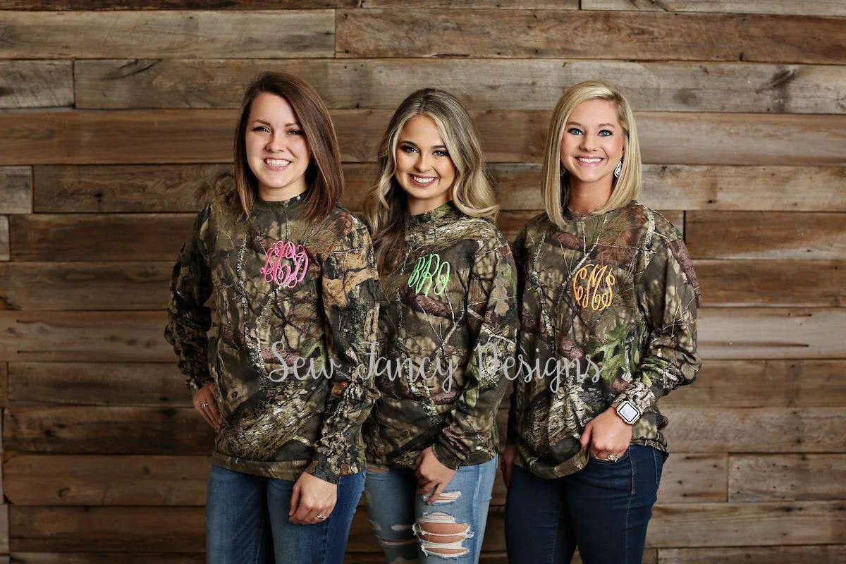 Monogrammed Long Sleeve Camo Shirt