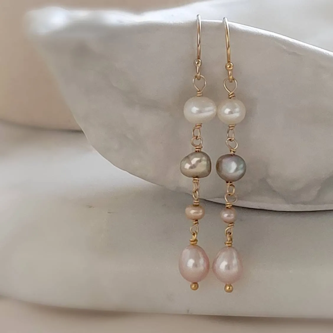 Multi Pearl Drop Earrings