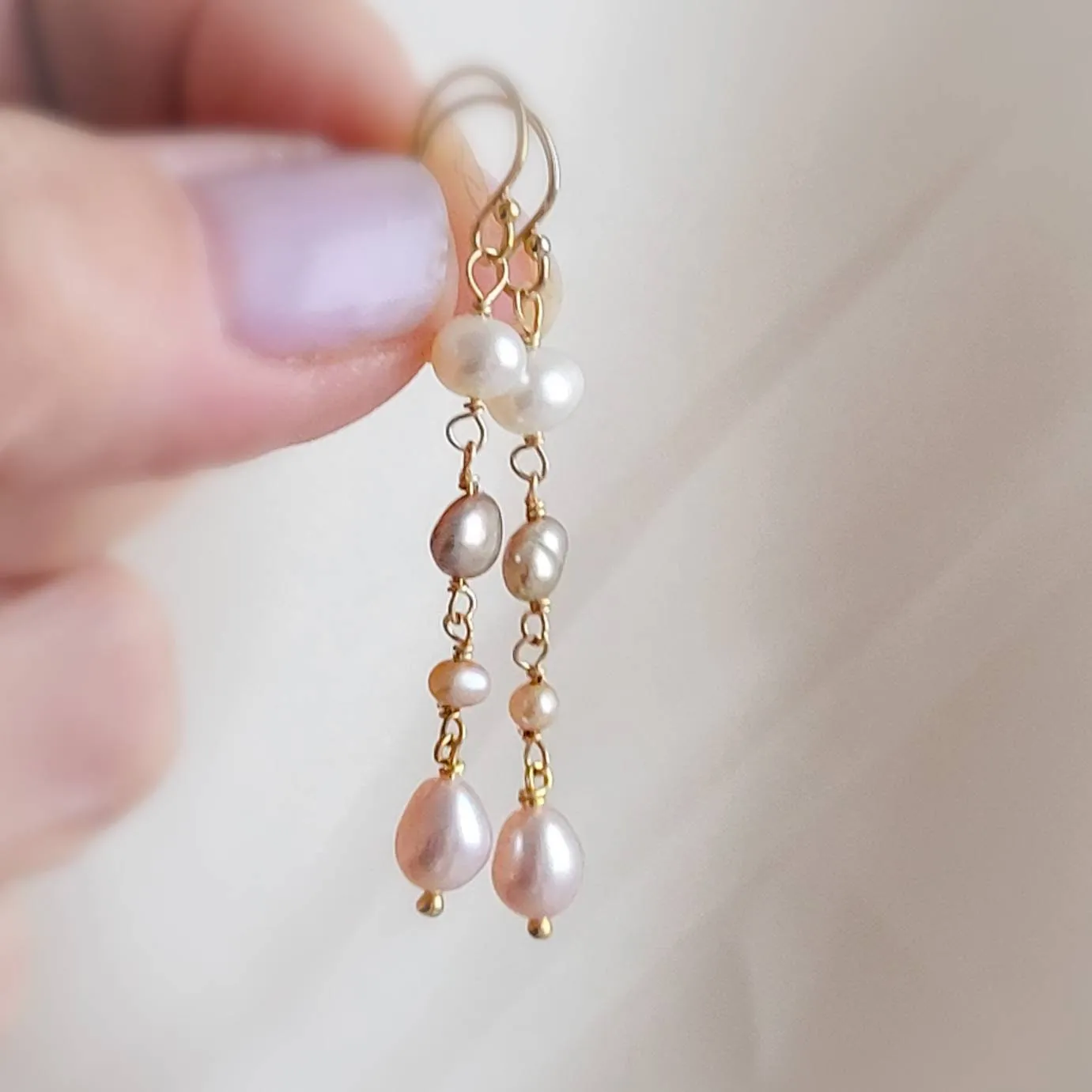 Multi Pearl Drop Earrings