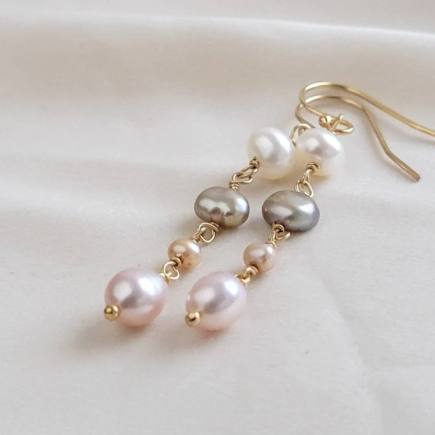 Multi Pearl Drop Earrings