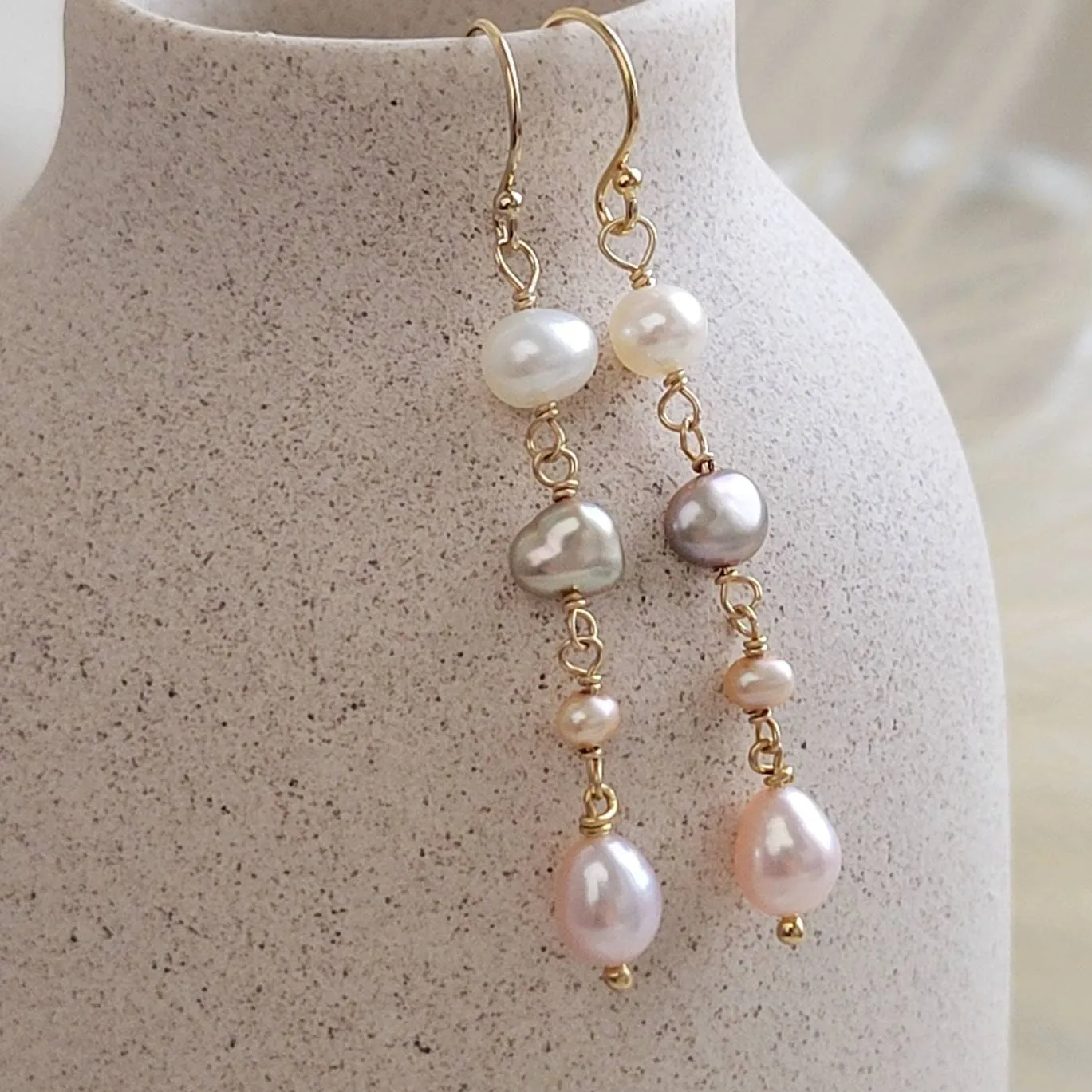 Multi Pearl Drop Earrings