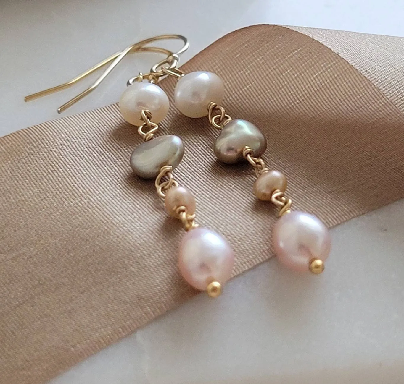 Multi Pearl Drop Earrings