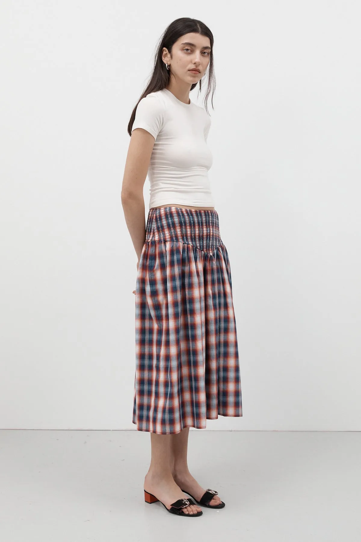 Negroni Ruched Midi Skirt