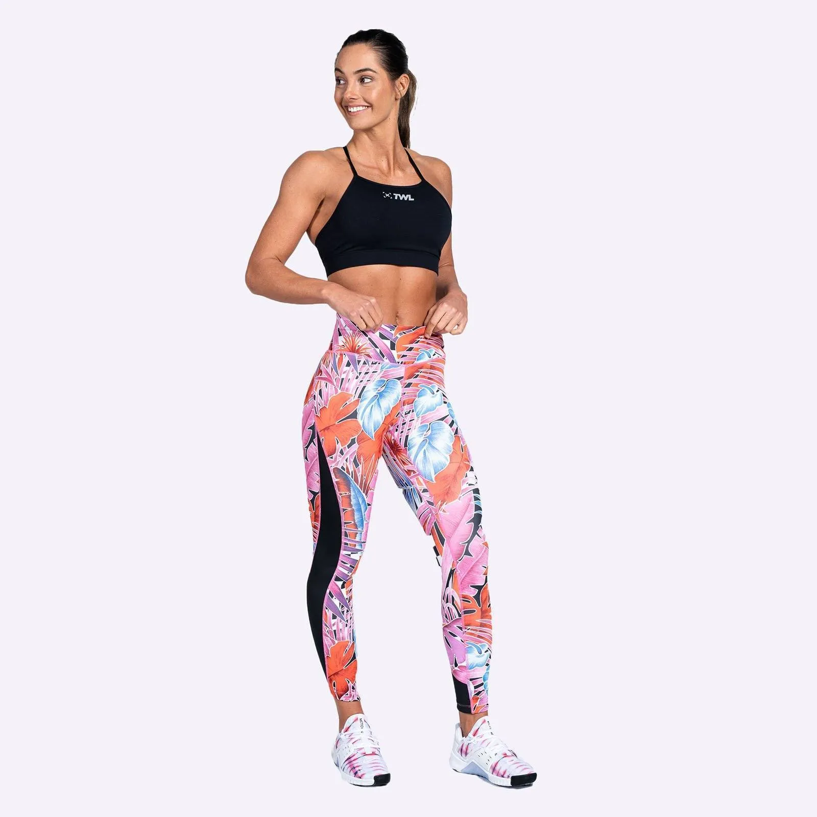 Nike One Women's Printed 7/8 Training Tights - Laser Fuchsia/Black/Black