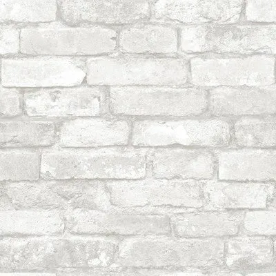 NuWallpaper Brick Peel & Stick Wallpaper White/Gray