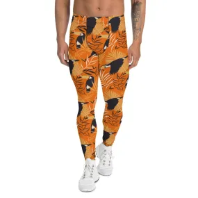 Orange Tropical Toucan Men's Leggings