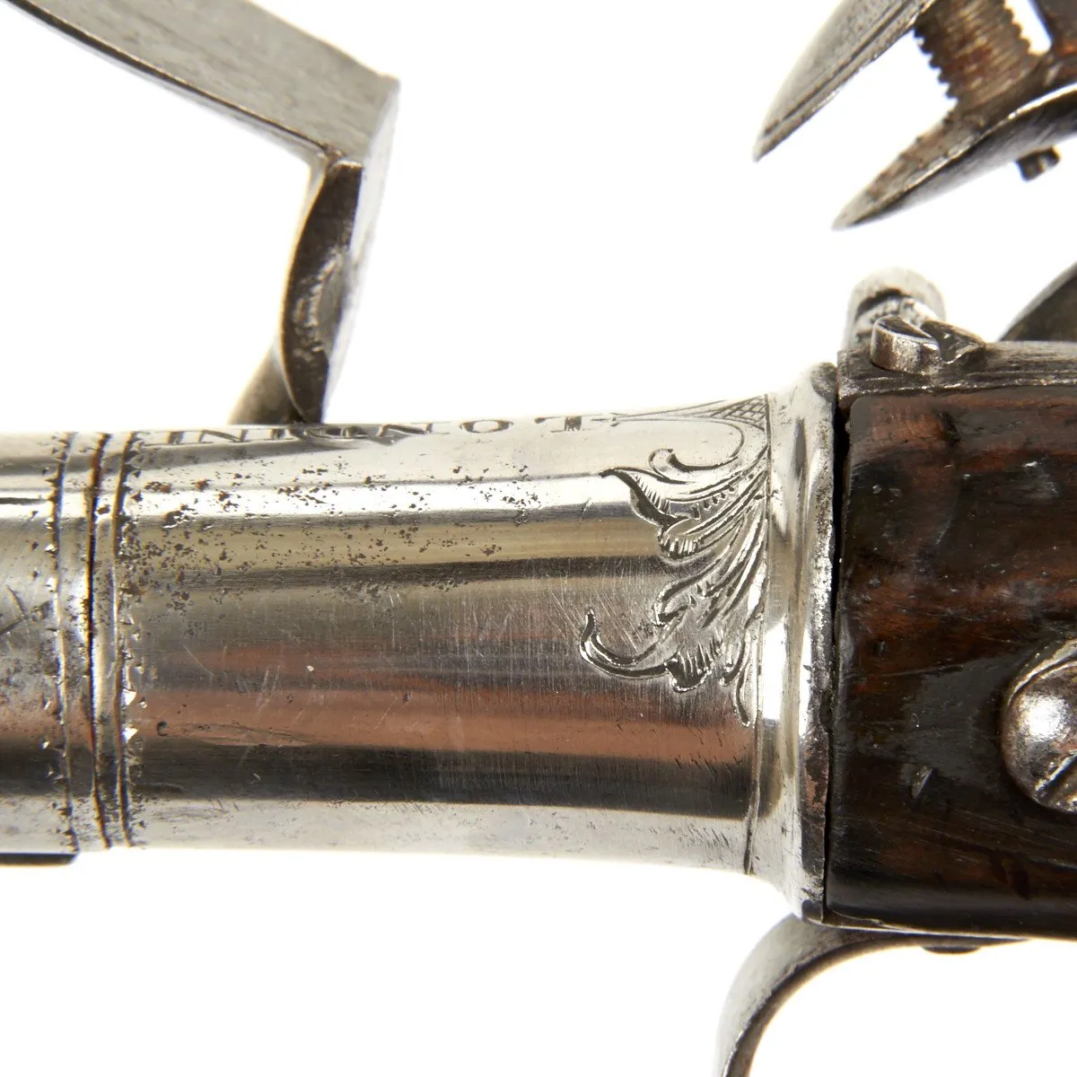 Original British Silver Mounted Queen Anne Flintlock Pistol by James Freeman