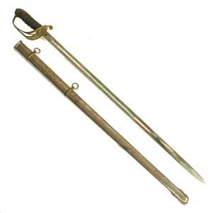 Original British Victorian P-1845 Nickel Plated Officer's Dress Sword with Steel Scabbard - VRI Marked