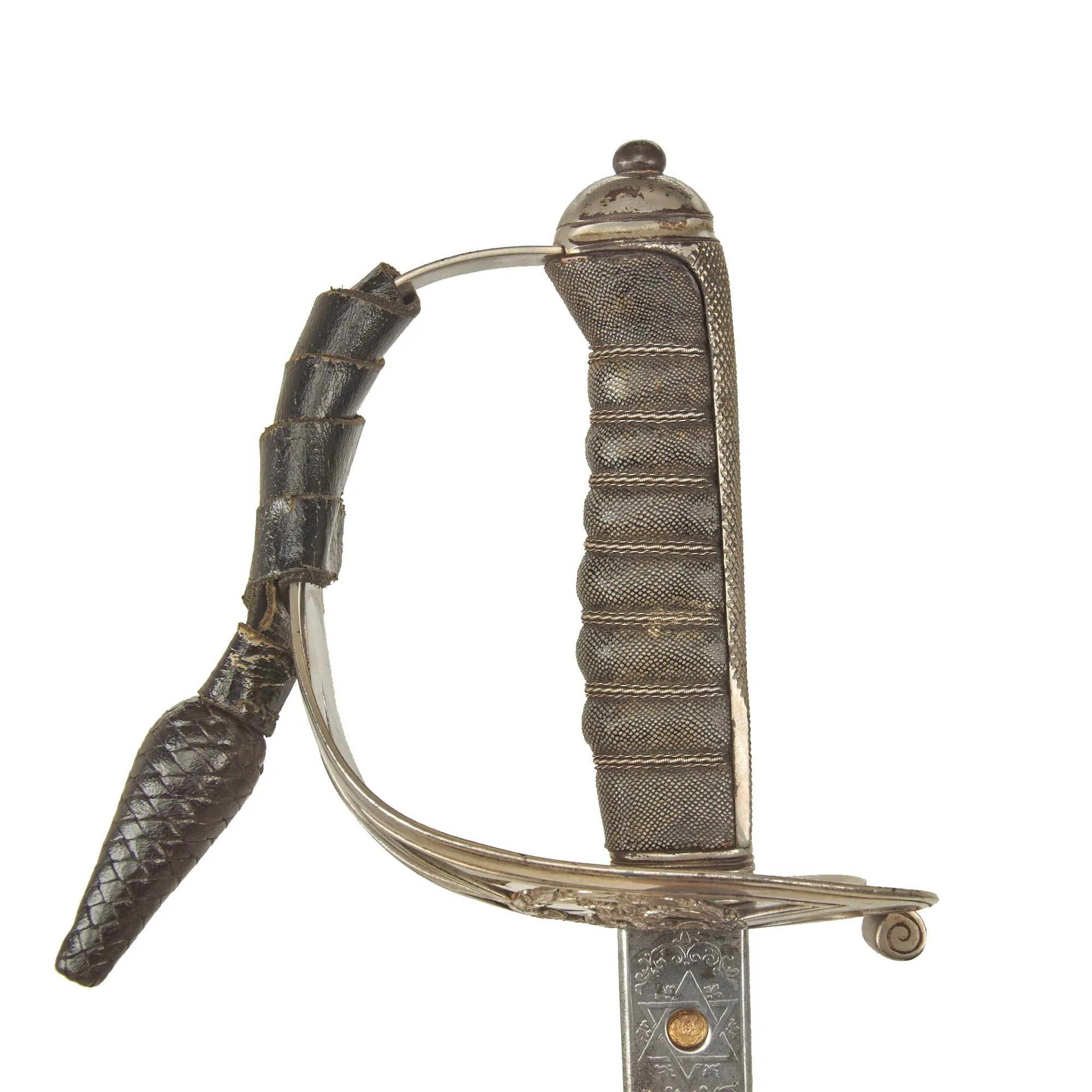 Original British Victorian P-1845 Numbered Infantry Regiment Nickel Plated Officer's Dress Sword with Steel Scabbard by Wilkinson For Lt. Col. Alan Paley, 3rd Rifle Brigade - With Research