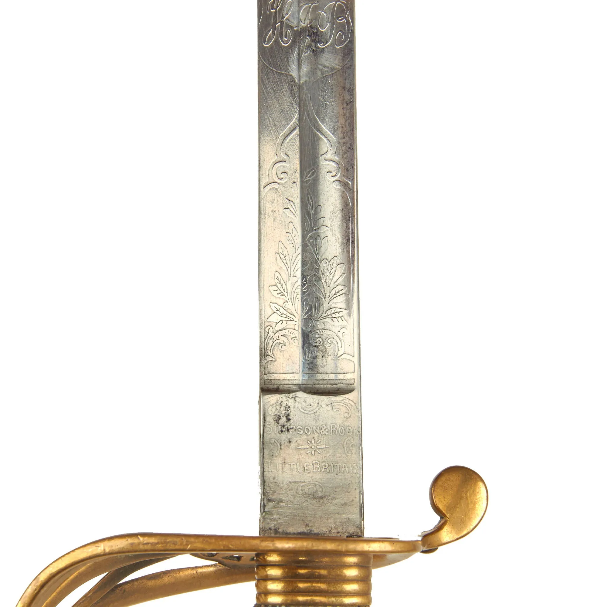 Original British Victorian P-1845 Officer's Dress Sword by Simpson & Rook with Steel Scabbard c.1870 - VR Marked With Owner’s Initials