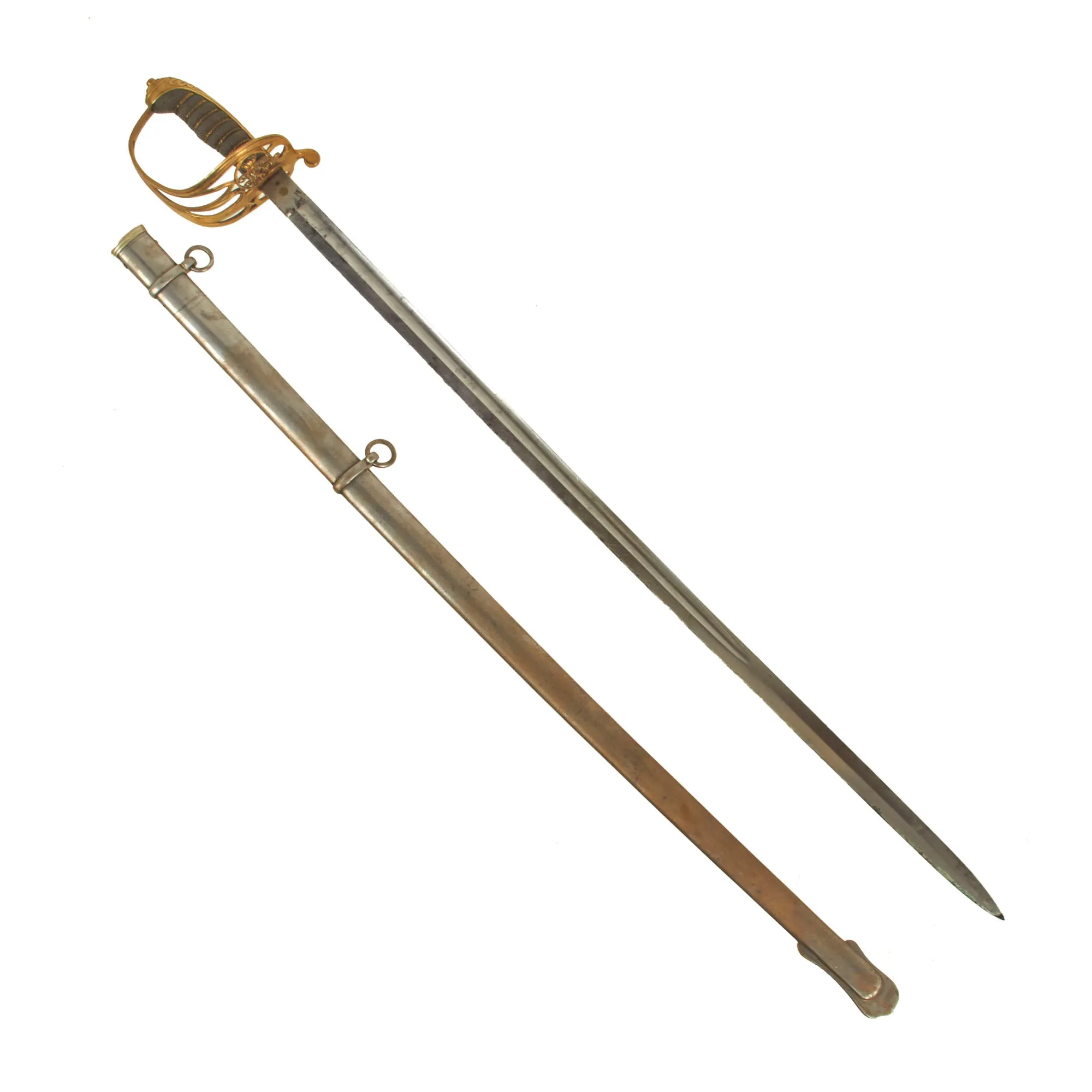 Original British Victorian P-1845 Officer's Dress Sword by Simpson & Rook with Steel Scabbard c.1870 - VR Marked With Owner’s Initials