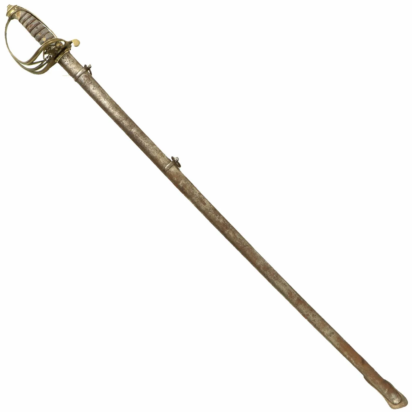 Original British Victorian P-1845 Officer's Dress Sword by T. White with Steel Scabbard c.1870 - VR Marked