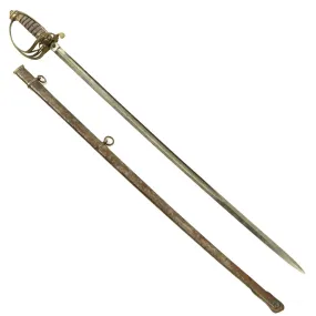 Original British Victorian P-1845 Officer's Dress Sword by T. White with Steel Scabbard c.1870 - VR Marked