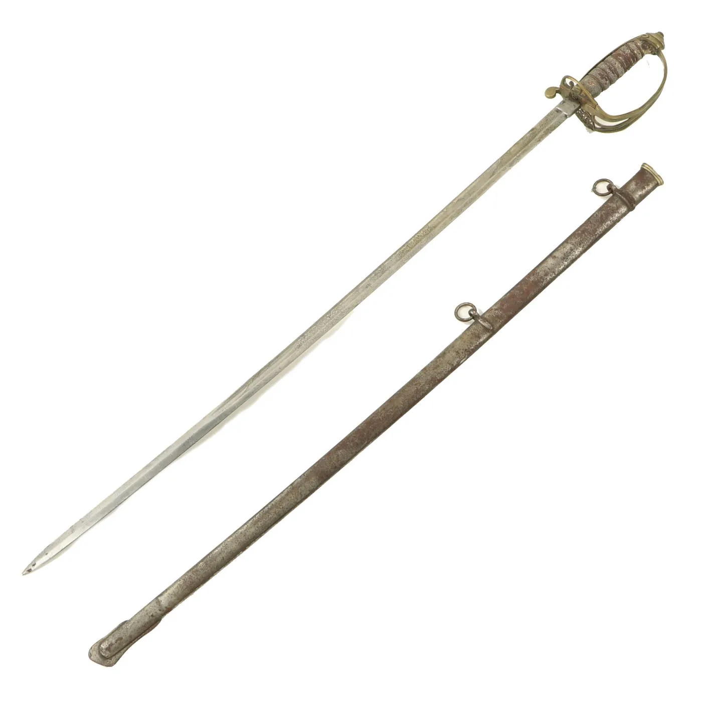 Original British Victorian P-1845 Officer's Dress Sword by T. White with Steel Scabbard c.1870 - VR Marked