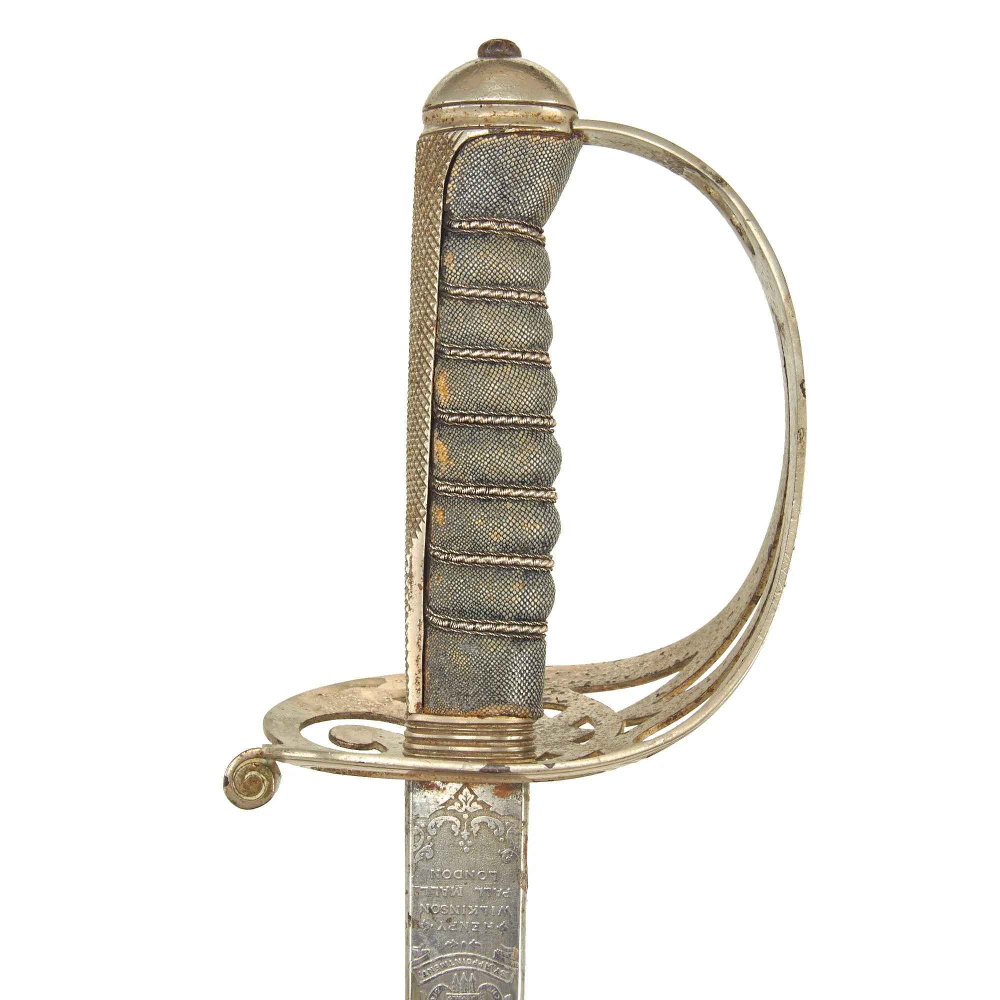 Original British WWI Pattern 1895 Light Officer’s Sword and Scabbard by Wilkinson Sword Company Attributed To Major J.S. Thorpe. M.C., Scots Guard