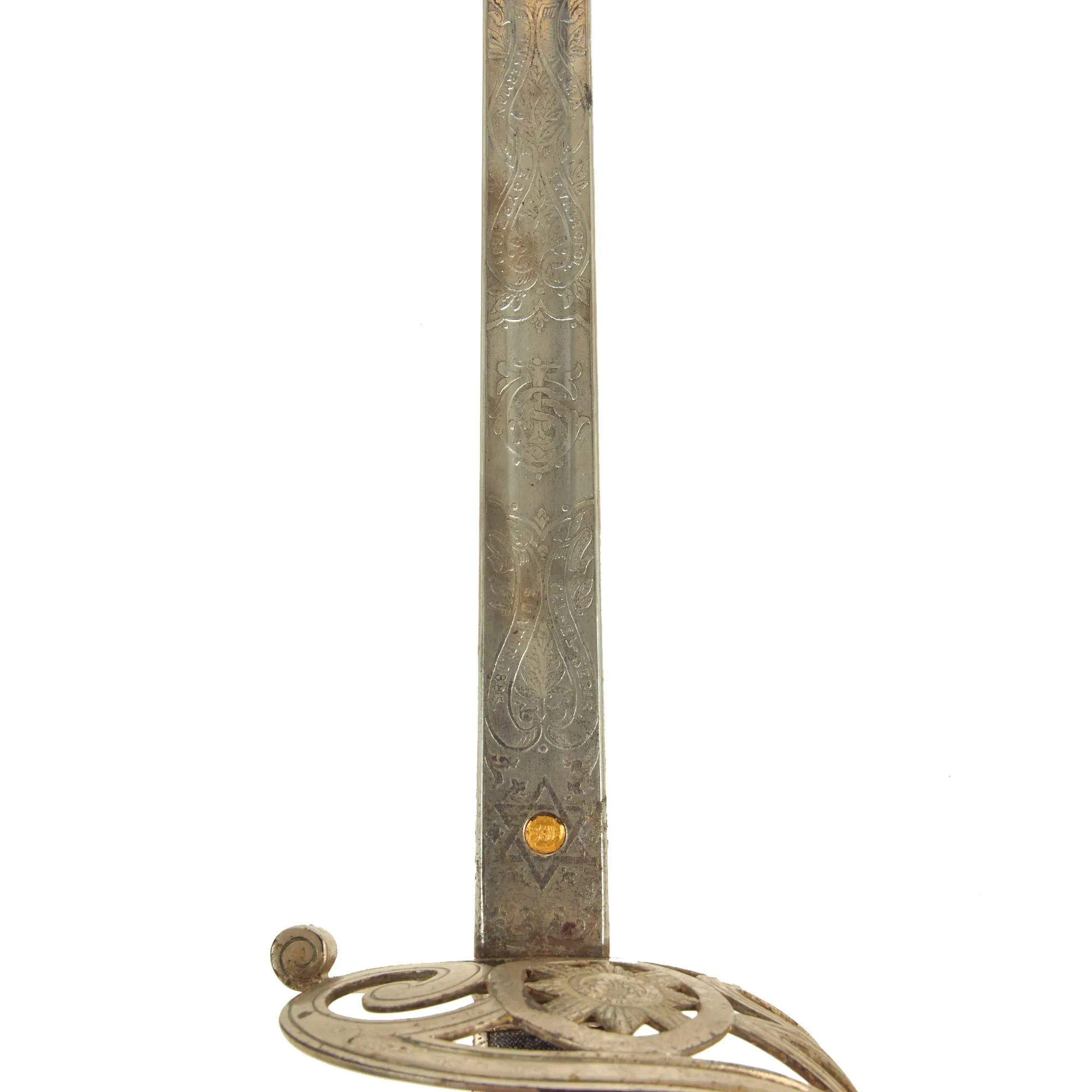 Original British WWI Pattern 1895 Light Officer’s Sword and Scabbard by Wilkinson Sword Company Attributed To Major J.S. Thorpe. M.C., Scots Guard