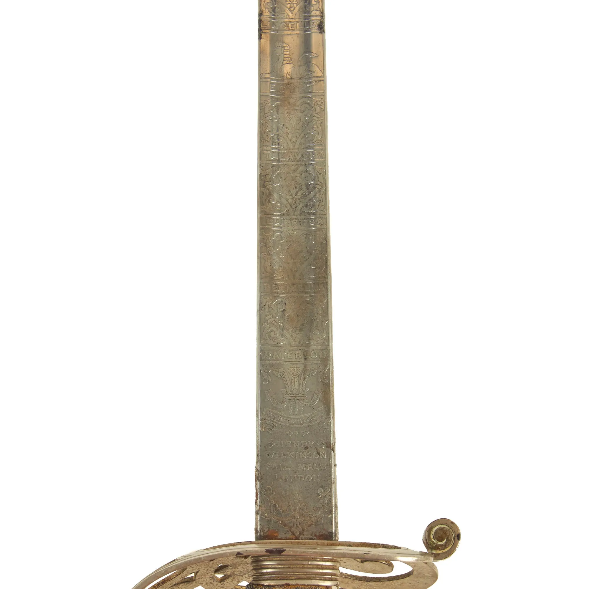 Original British WWI Pattern 1895 Light Officer’s Sword and Scabbard by Wilkinson Sword Company Attributed To Major J.S. Thorpe. M.C., Scots Guard