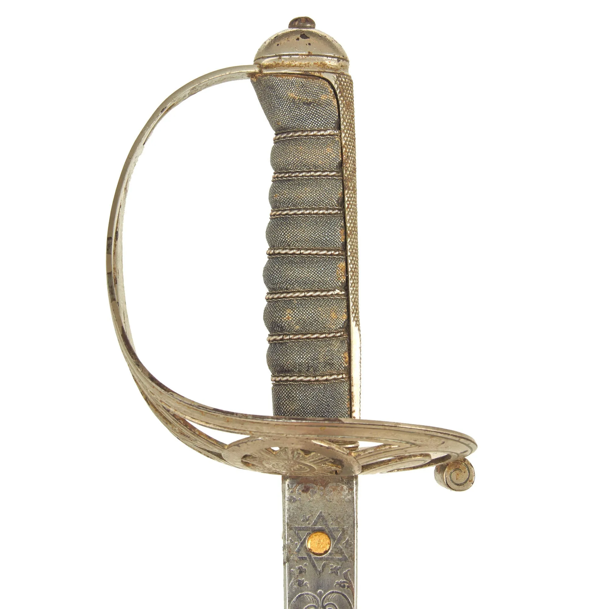 Original British WWI Pattern 1895 Light Officer’s Sword and Scabbard by Wilkinson Sword Company Attributed To Major J.S. Thorpe. M.C., Scots Guard