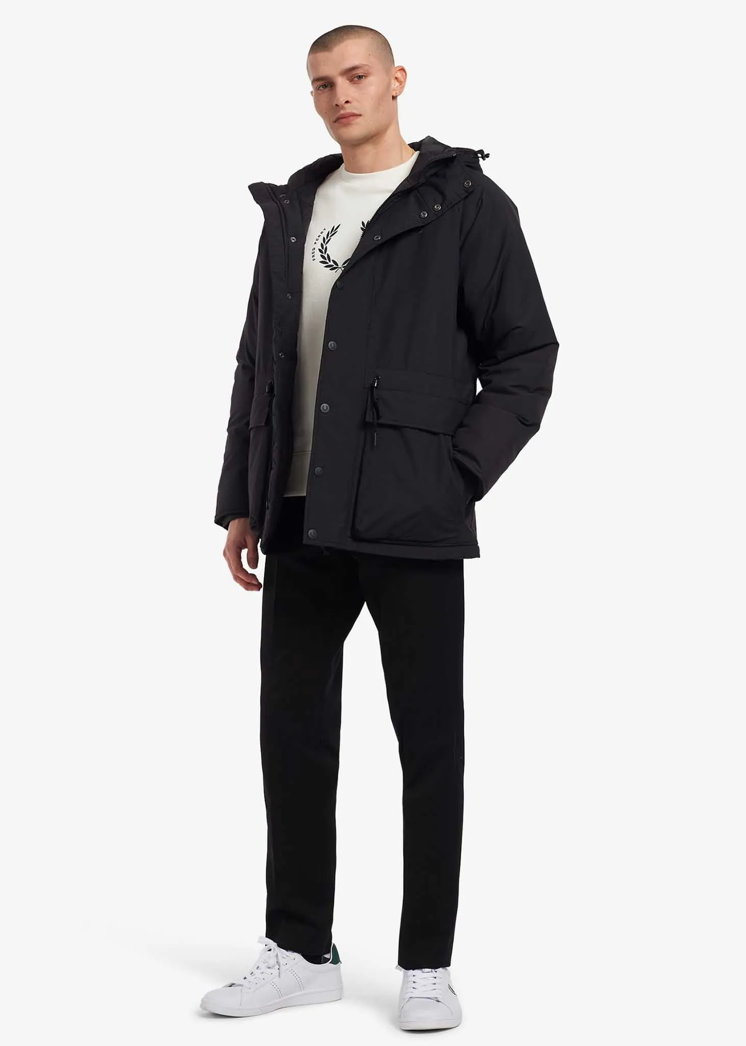 Padded zip-through jacket - black