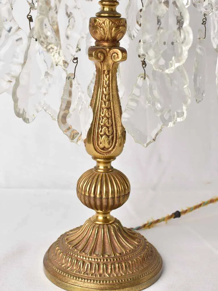 Pair of Louis XV style girandole table lamps- gilded bronze 23¾"