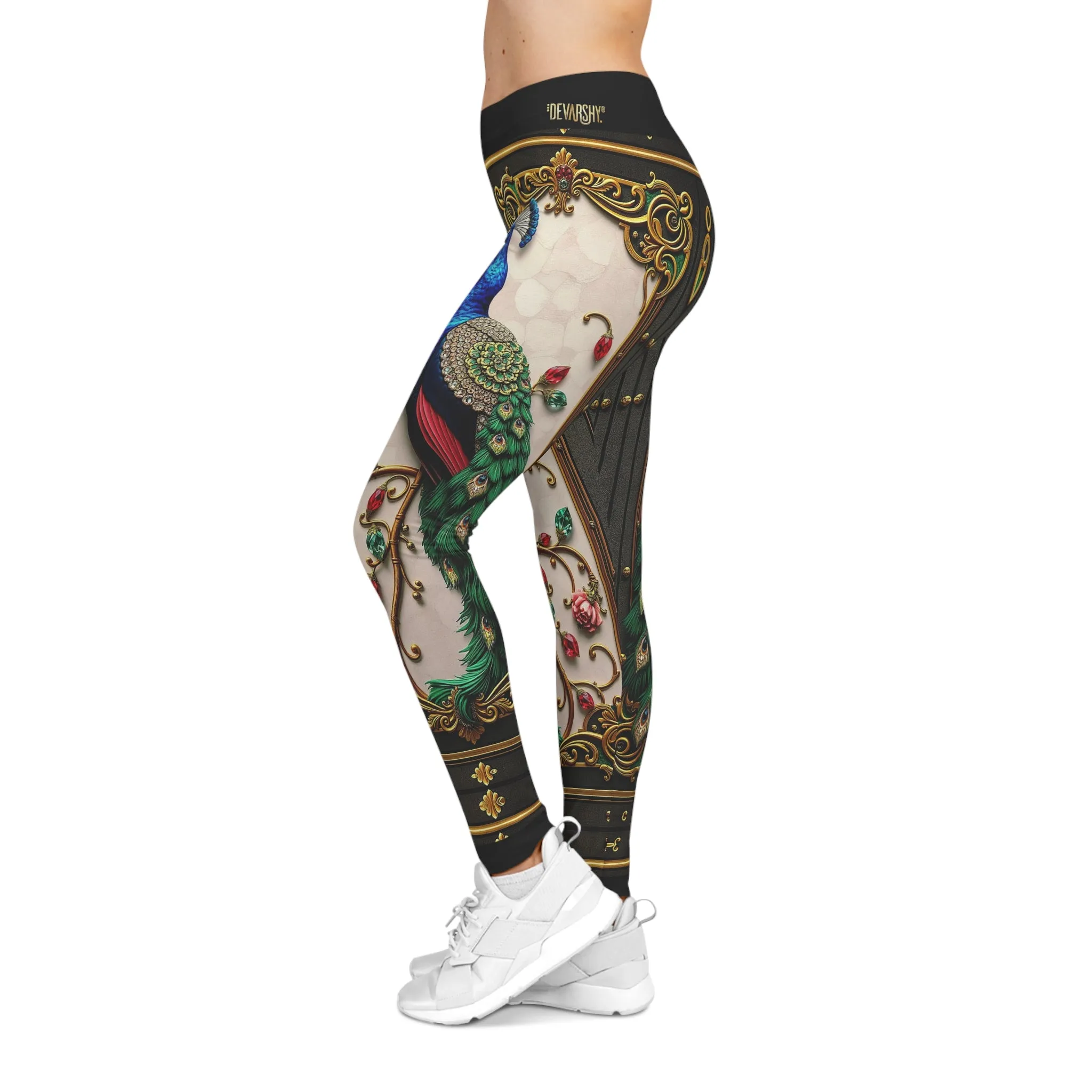 Peacock Leggings Women Casual Wear Peacock Print Leggings Best Gift For Peacock Lovers Spandex Leggings | X3505