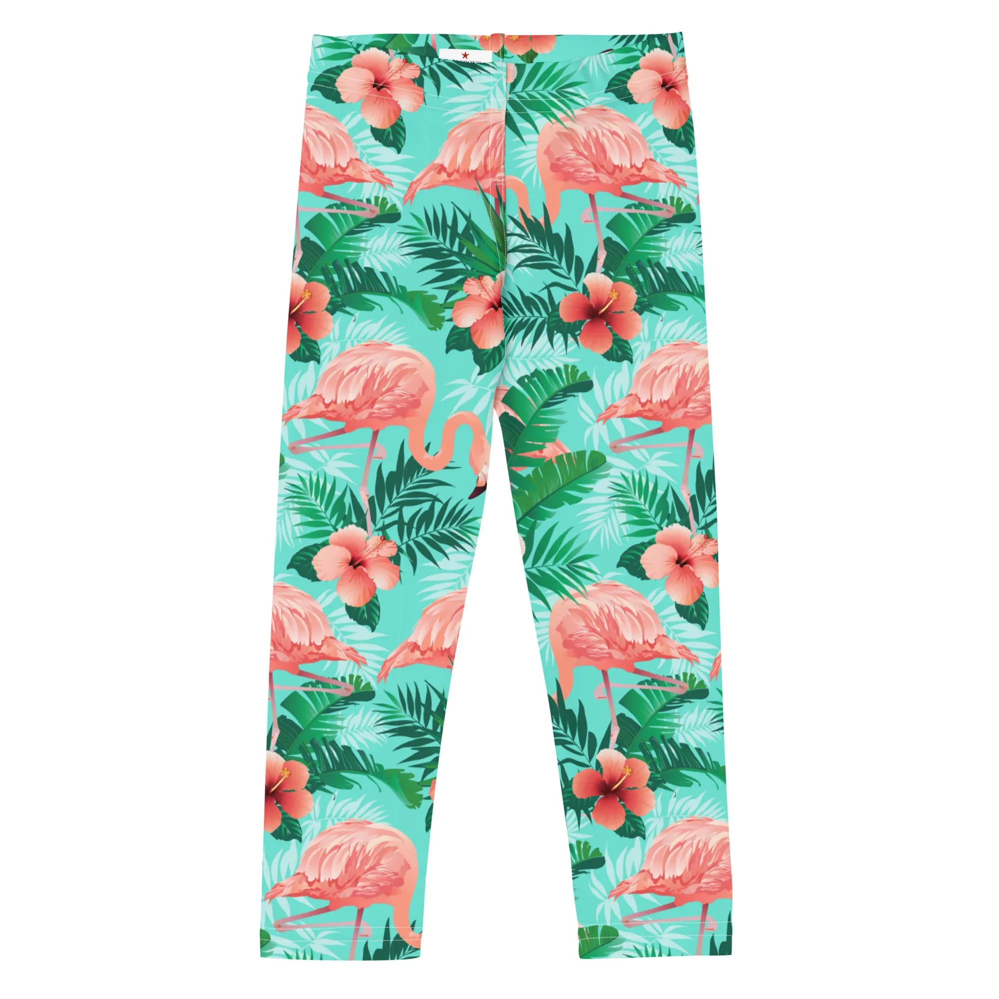 Pink Flamingo Kids Girls Leggings (2T-7), Tropical Toddler Children Cute Printed Yoga Pants Graphic Fun Tights Gift Daughter 