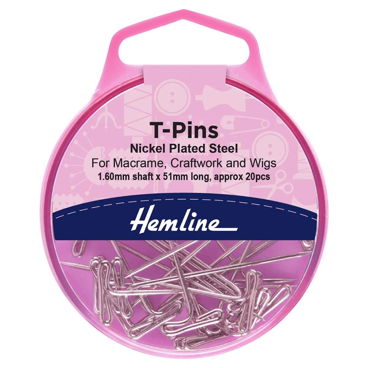 Pins - T-Pins 51mm - Nickel 20 Pieces