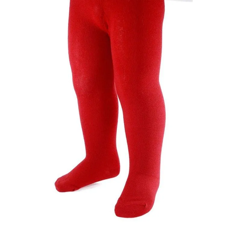 PLAIN RED COTTON TIGHTS (NB-12 YEARS)