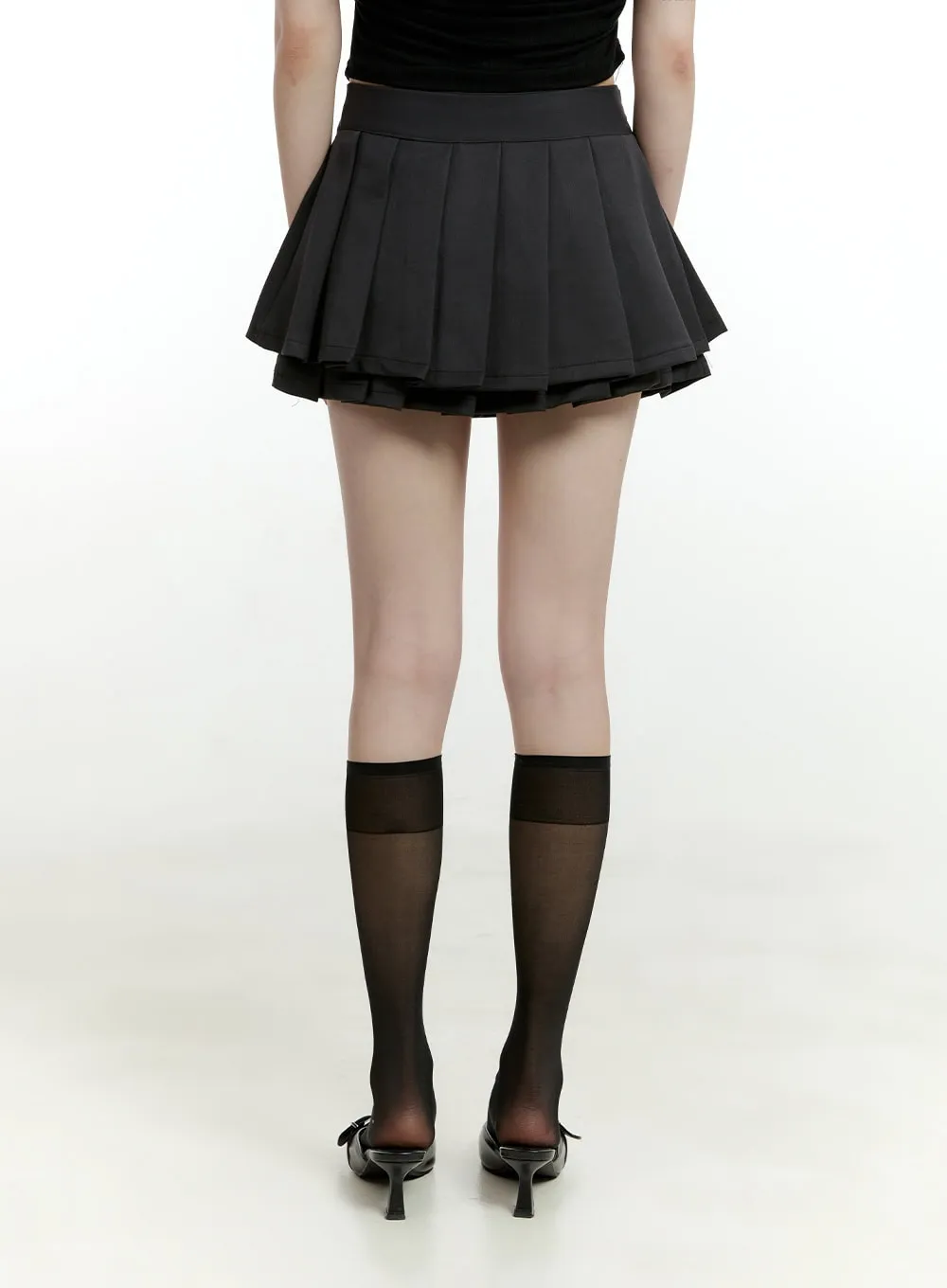 Pleated Layered Mini Skirt CL426