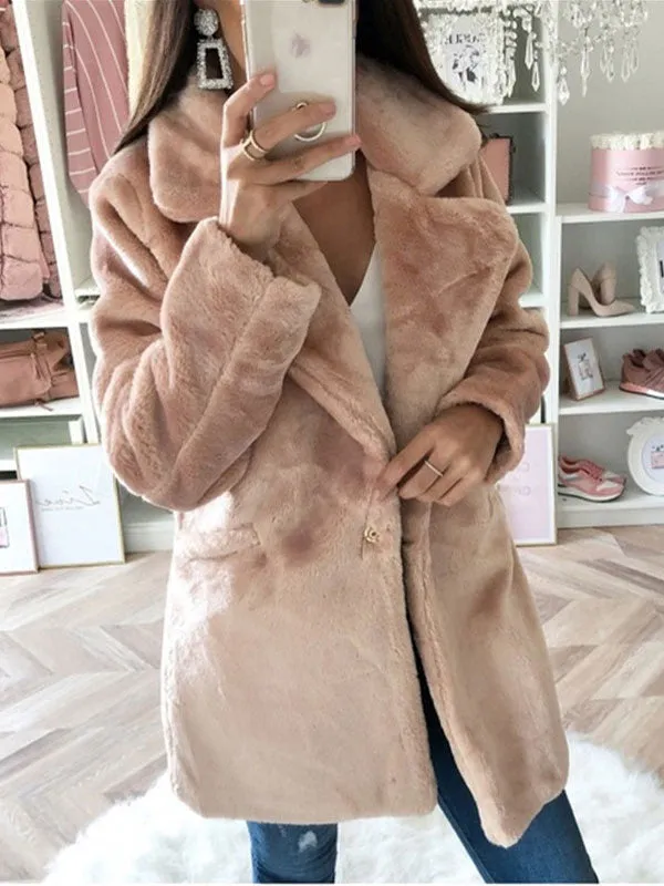 Pocket Longline Faux Fur Jacket