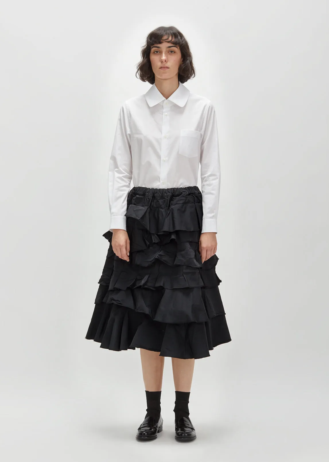 Polyester S-Twill Ruffle Skirt