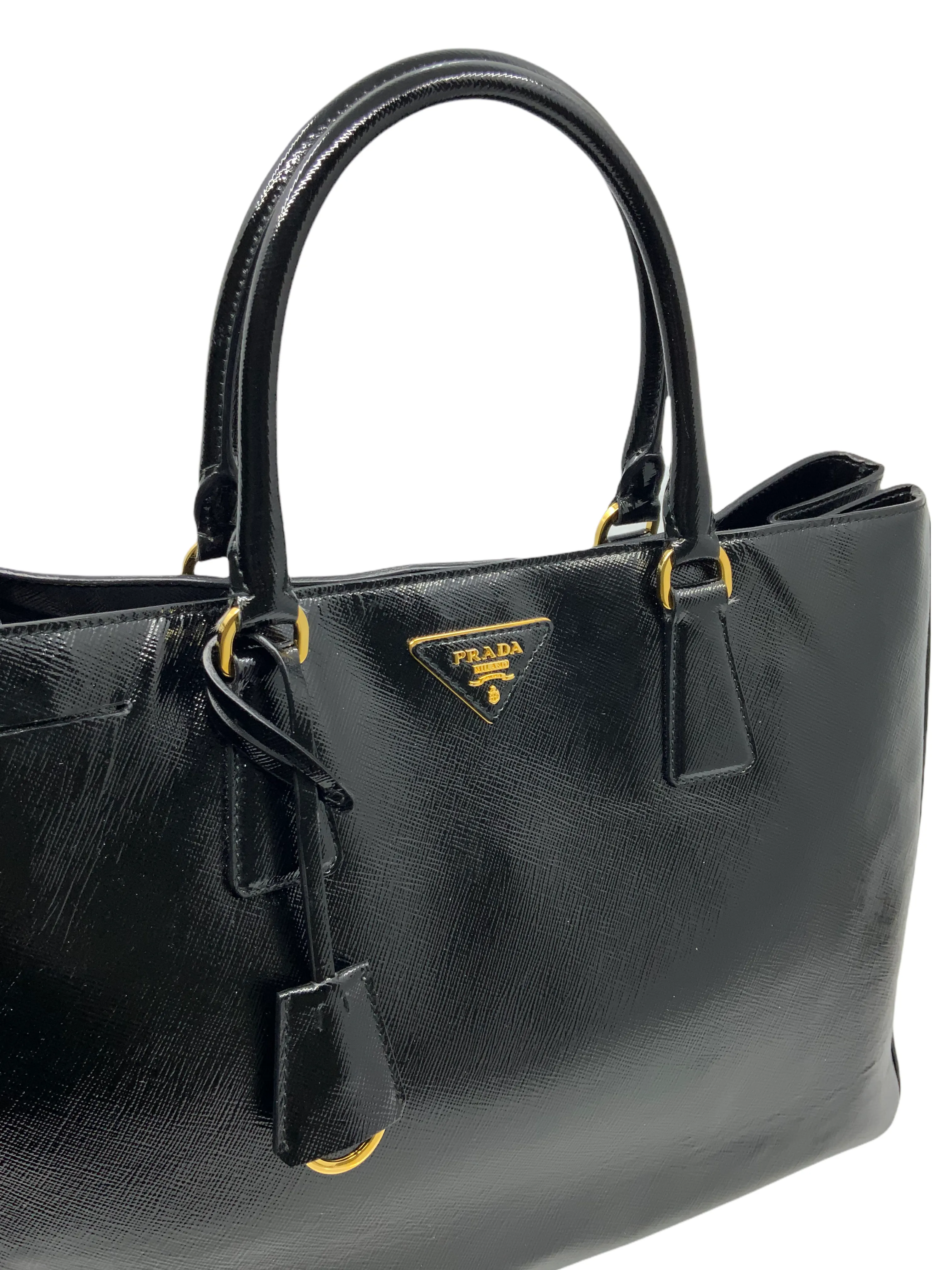 Prada Saffiano Lux Patent Leather Tote Bag