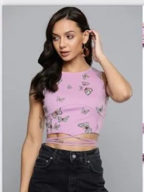 Purple butterfly top