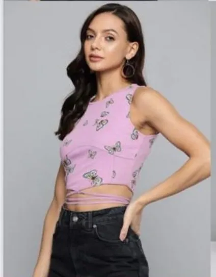 Purple butterfly top