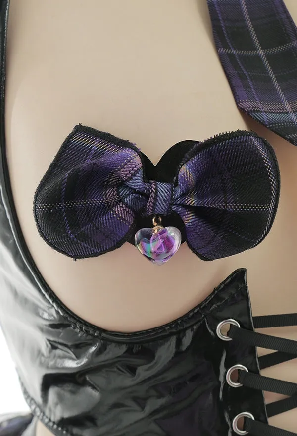 Purple Plaid Latex Vixen Set