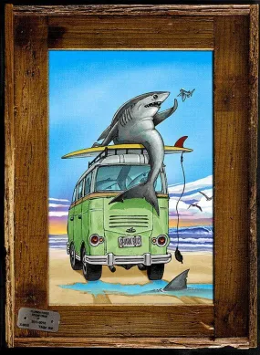 "Shark Bus" Lobster Trap Framed Mini-Canvas