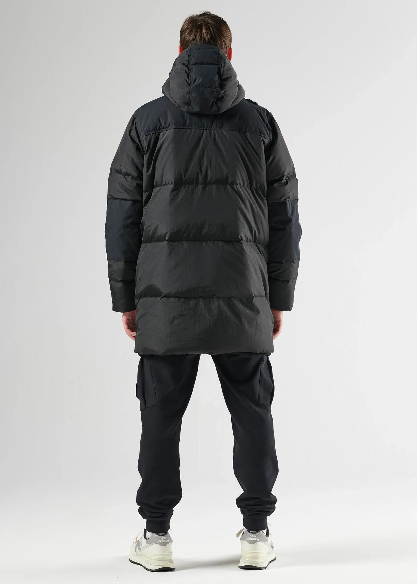 Recoil down coat parka - black