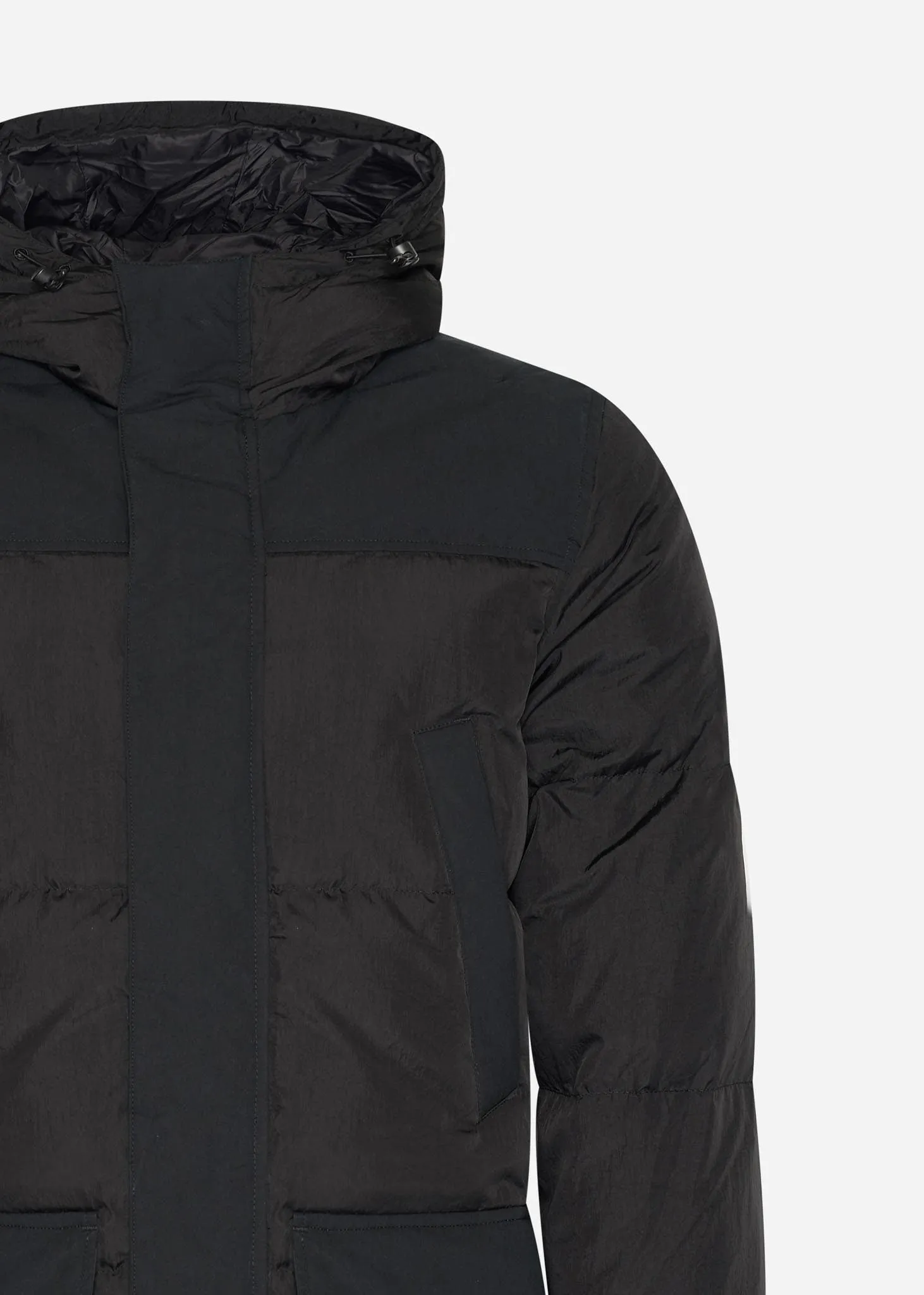 Recoil down coat parka - black