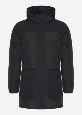 Recoil down coat parka - black