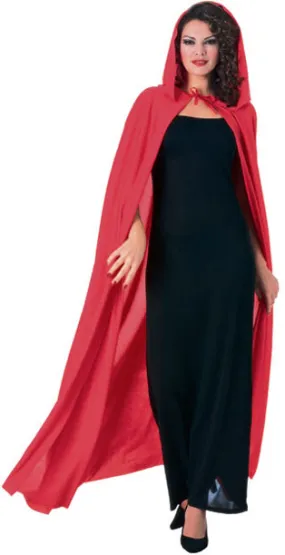 Red Full Length Hooded Cape