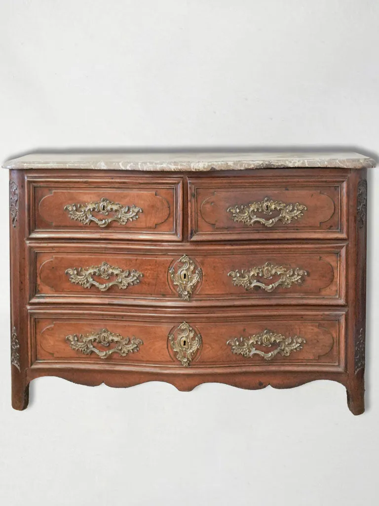 Regence Period Mahogany Commode w/ Original Marble Top, 18th Century