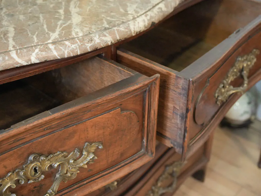 Regence Period Mahogany Commode w/ Original Marble Top, 18th Century