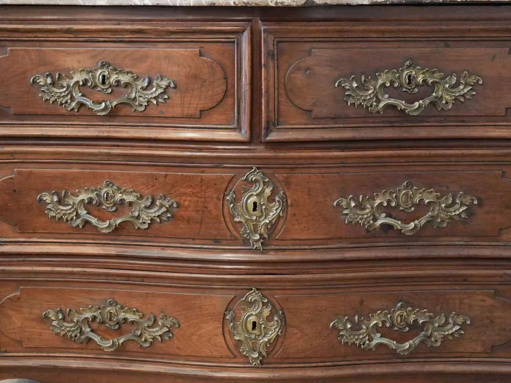 Regence Period Mahogany Commode w/ Original Marble Top, 18th Century