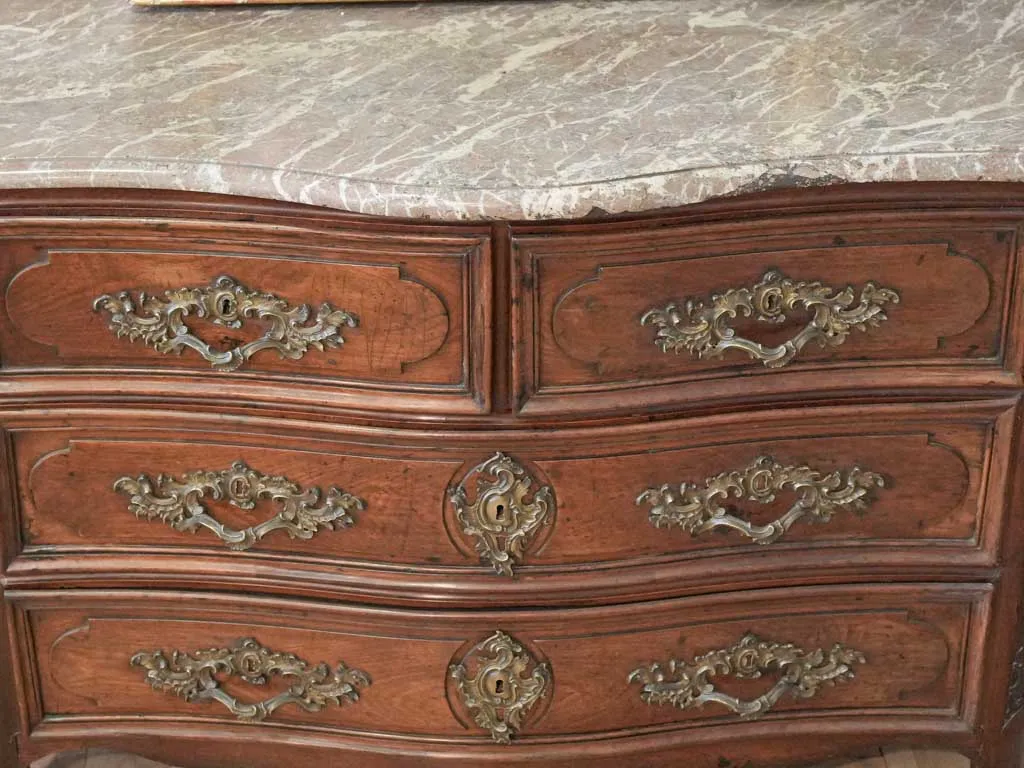 Regence Period Mahogany Commode w/ Original Marble Top, 18th Century