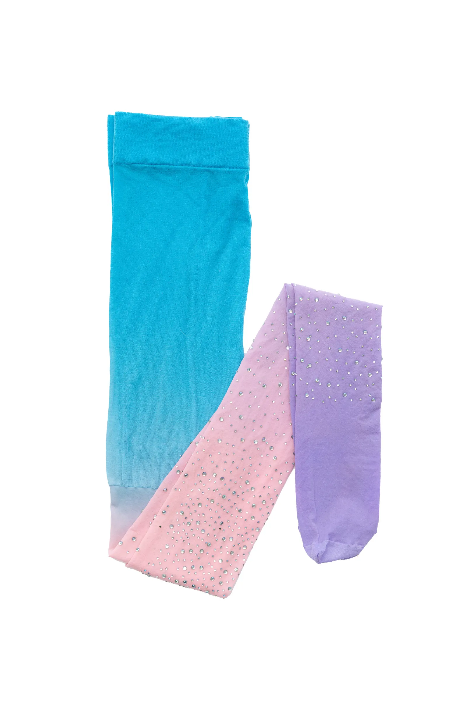 Rhinestone Tights Ombre Lilac/Pink/Blue