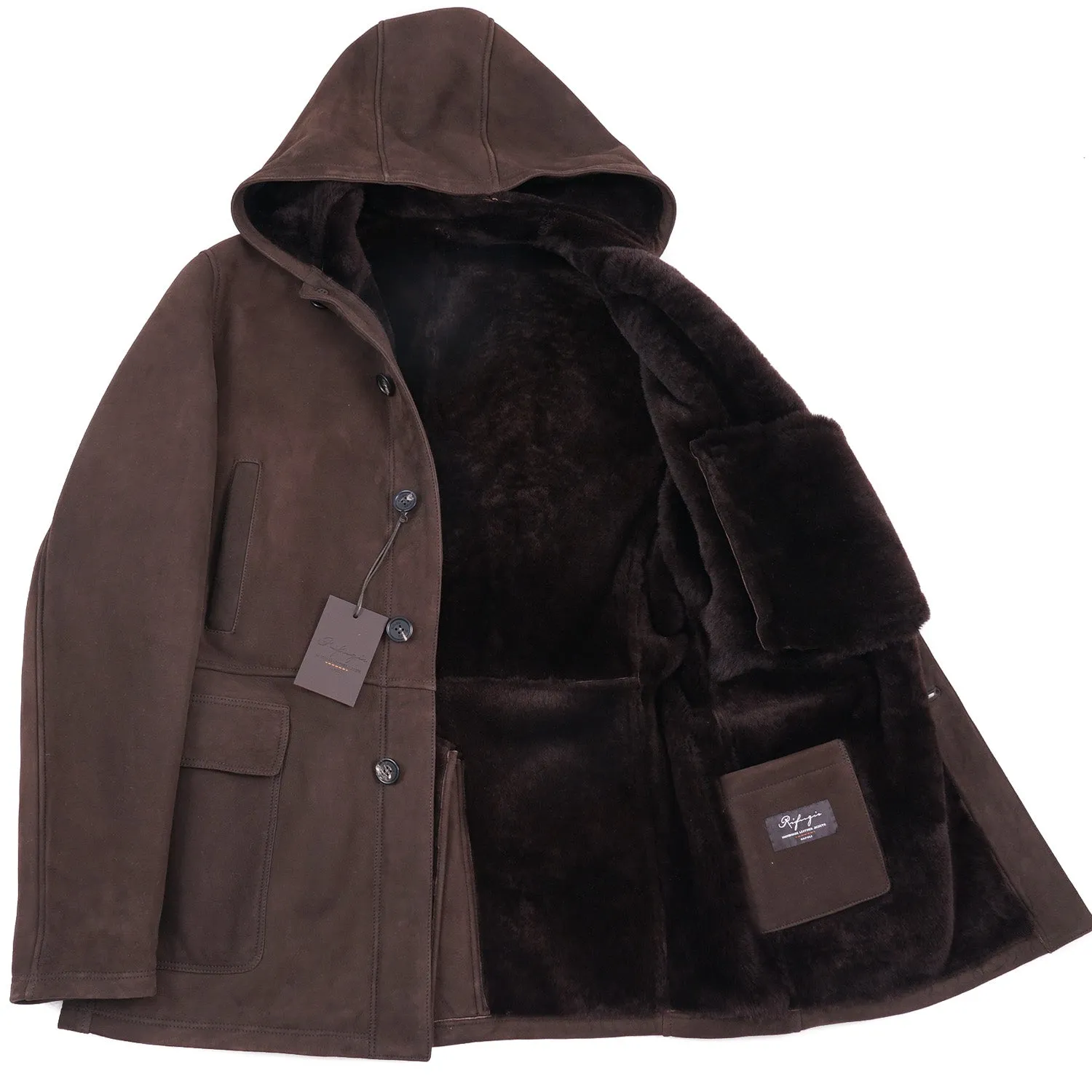 Rifugio Shearling Leather Hooded Parka