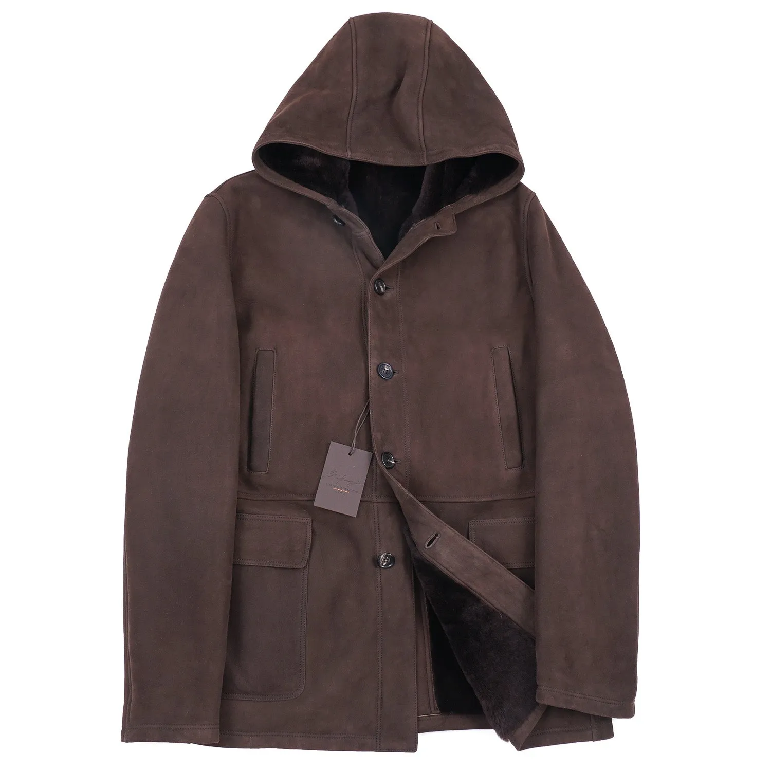 Rifugio Shearling Leather Hooded Parka